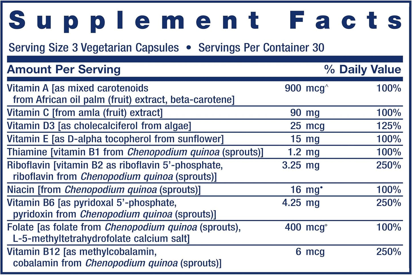 Life Extension Whole Food Multivitamin – Plant-Derived Vitamins A, B, C, D, E & Minerals – Non-GMO, Gluten-Free, Vegetarian – 90 Capsules - görsel 4