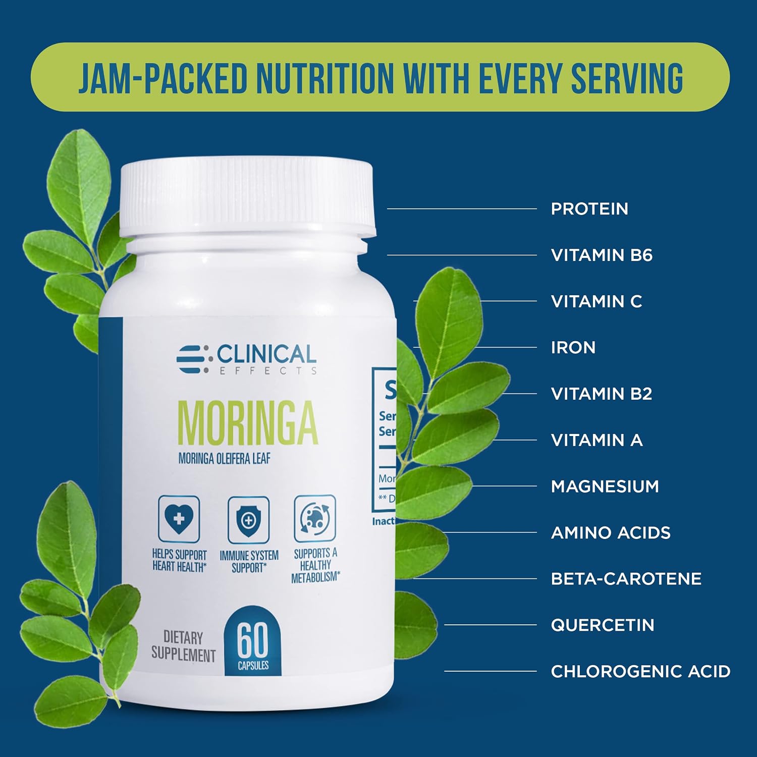 Clinical Effects Moringa Oleifera 800mg Capsules – Heart, Joint, Energy & Immune Support Supplement (60 Capsules) - görsel 5