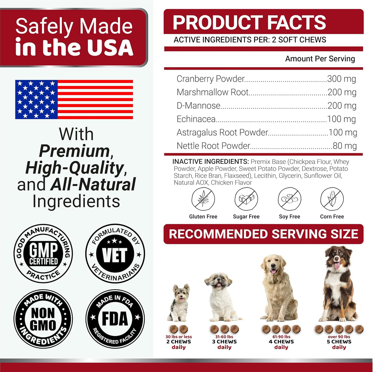 Dog UTI Chews - 170 Treats - Cranberry Supplement for Dogs - Bladder Control - Digestion & Immune Support - Urinary Tract Health - Multivitamin - Vitamins and Supplements - Made in USA - görsel 6