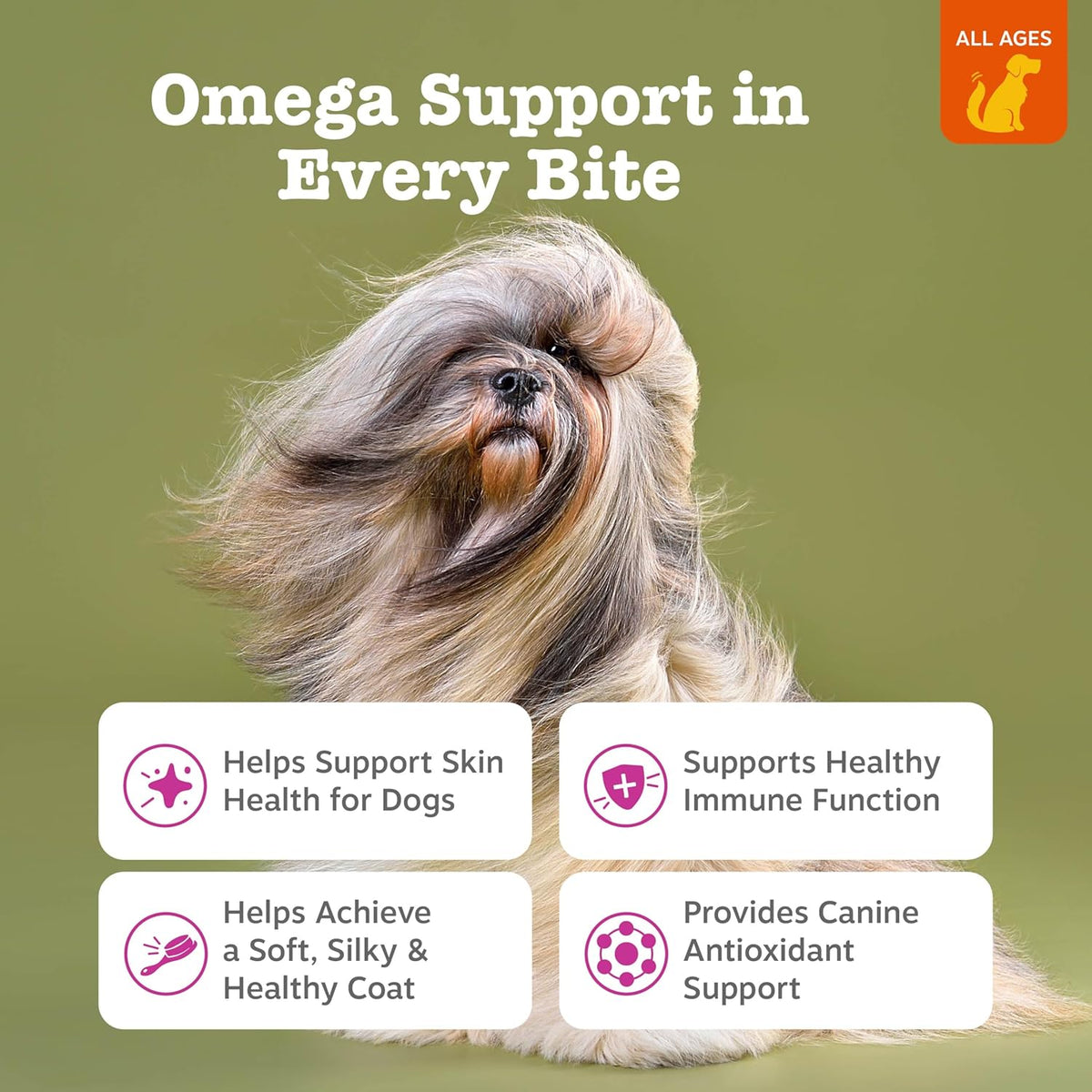 Zesty Paws Salmon Oil for Dogs - Omega-3 Fish Oil Chews, Skin and Coat Support, 250 Chews - görsel 2