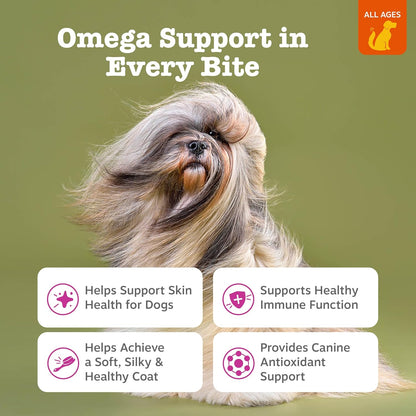 Zesty Paws Salmon Oil for Dogs - Omega-3 Fish Oil Chews, Skin and Coat Support, 250 Chews