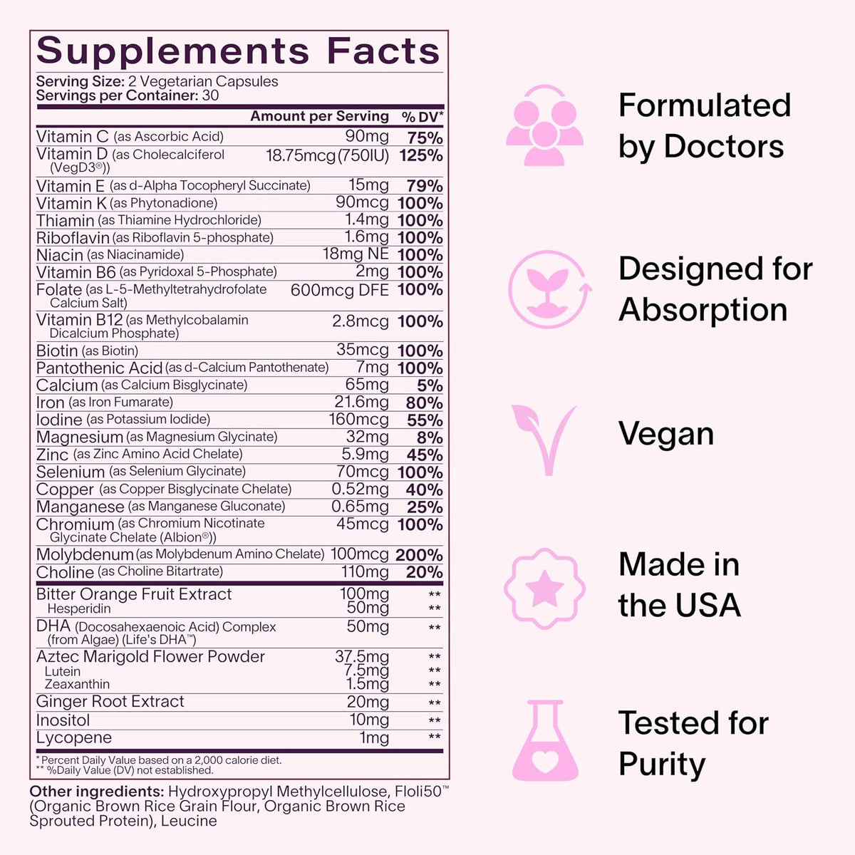 Ladywell Prenatal Multivitamin – DHA, Folate & Iron – 60 Capsules - görsel 8