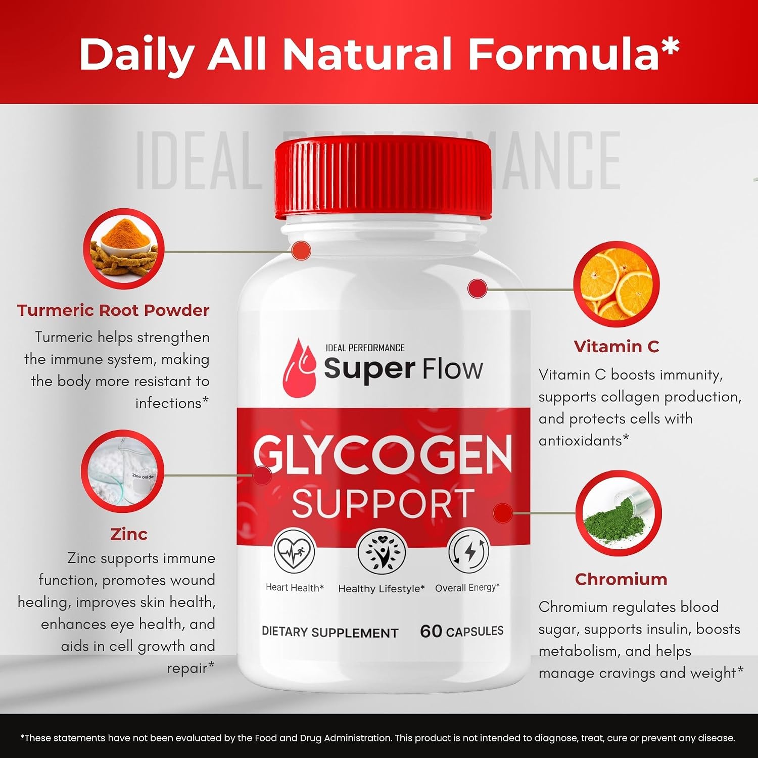 Super Flow Glycogen Support, Super Flow Glyco Optimiser Capsules, Glycogen Super Flow, SuperFlow Glycogen Support Pills, SuperFlow Glycogen Support Reviews, Blood Support Formula Supplement (1 Pack) - görsel 7