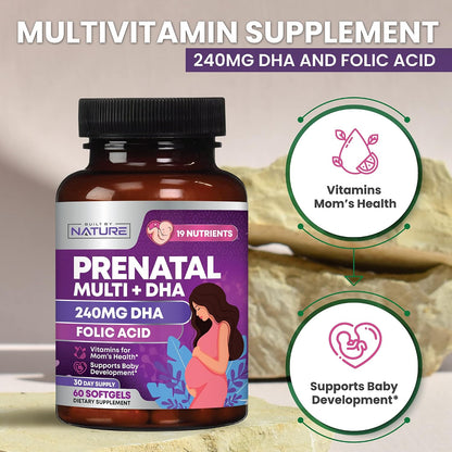 Built by Nature Prenatal Vitamins for Women, 60 Softgels
