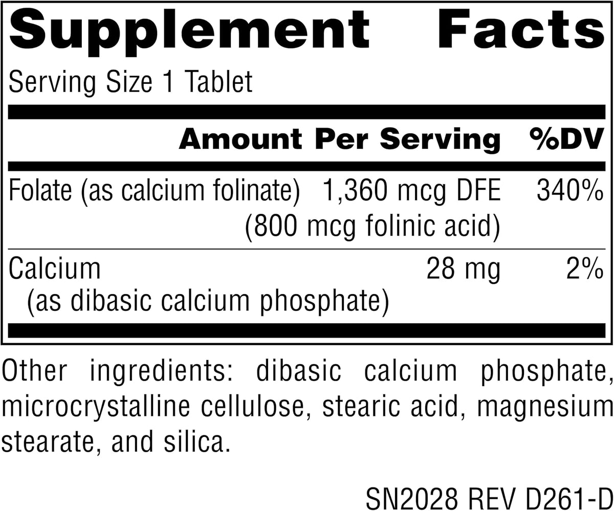 Source Naturals MegaFolinic – Bioactive Folate 800 mcg, 120 Tablets - görsel 2