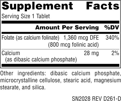 Source Naturals MegaFolinic – Bioactive Folate 800 mcg, 120 Tablets