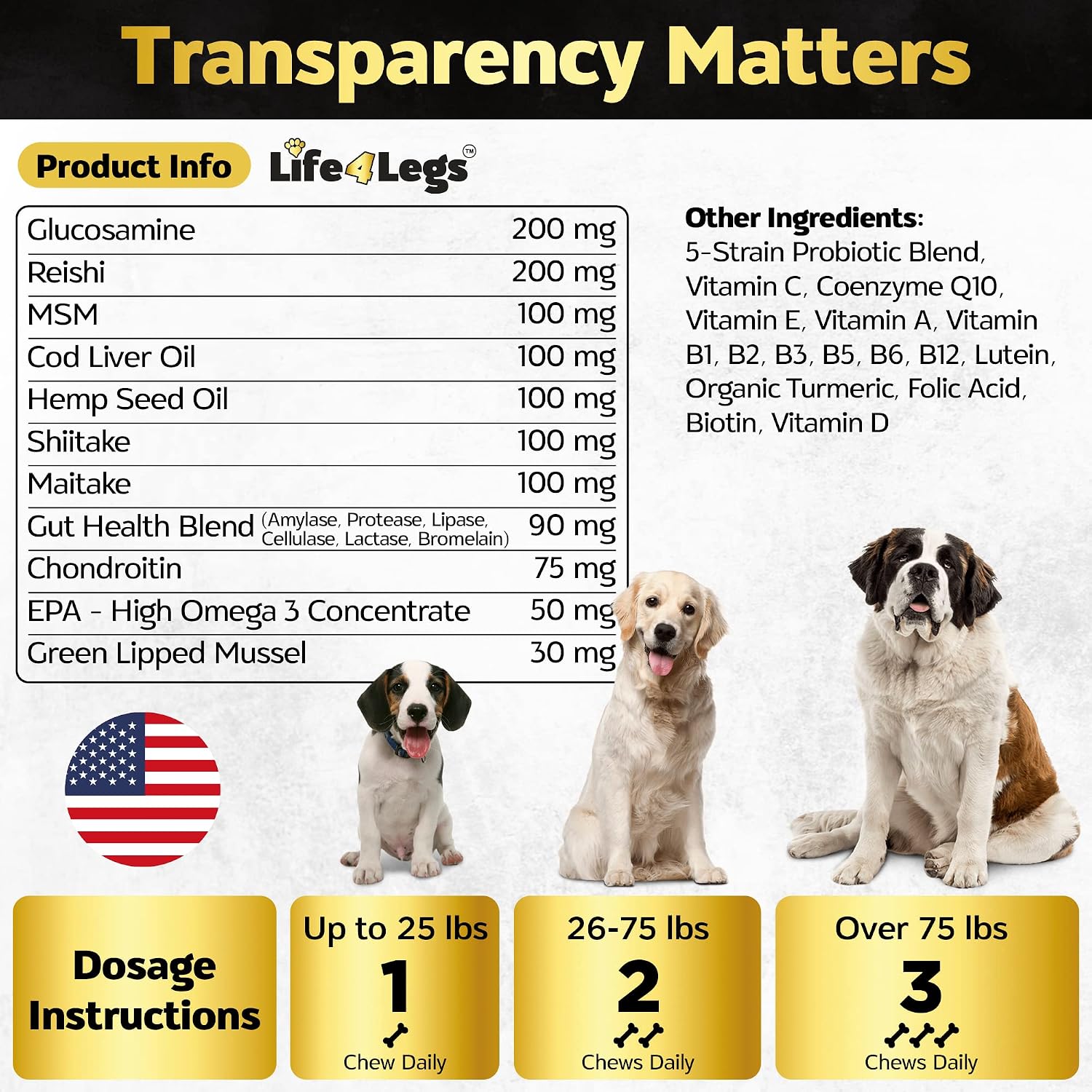 Life4Legs 12-in-1 Dog Multivitamin Soft Chews – Glucosamine, Hemp Oil, Probiotics - görsel 5