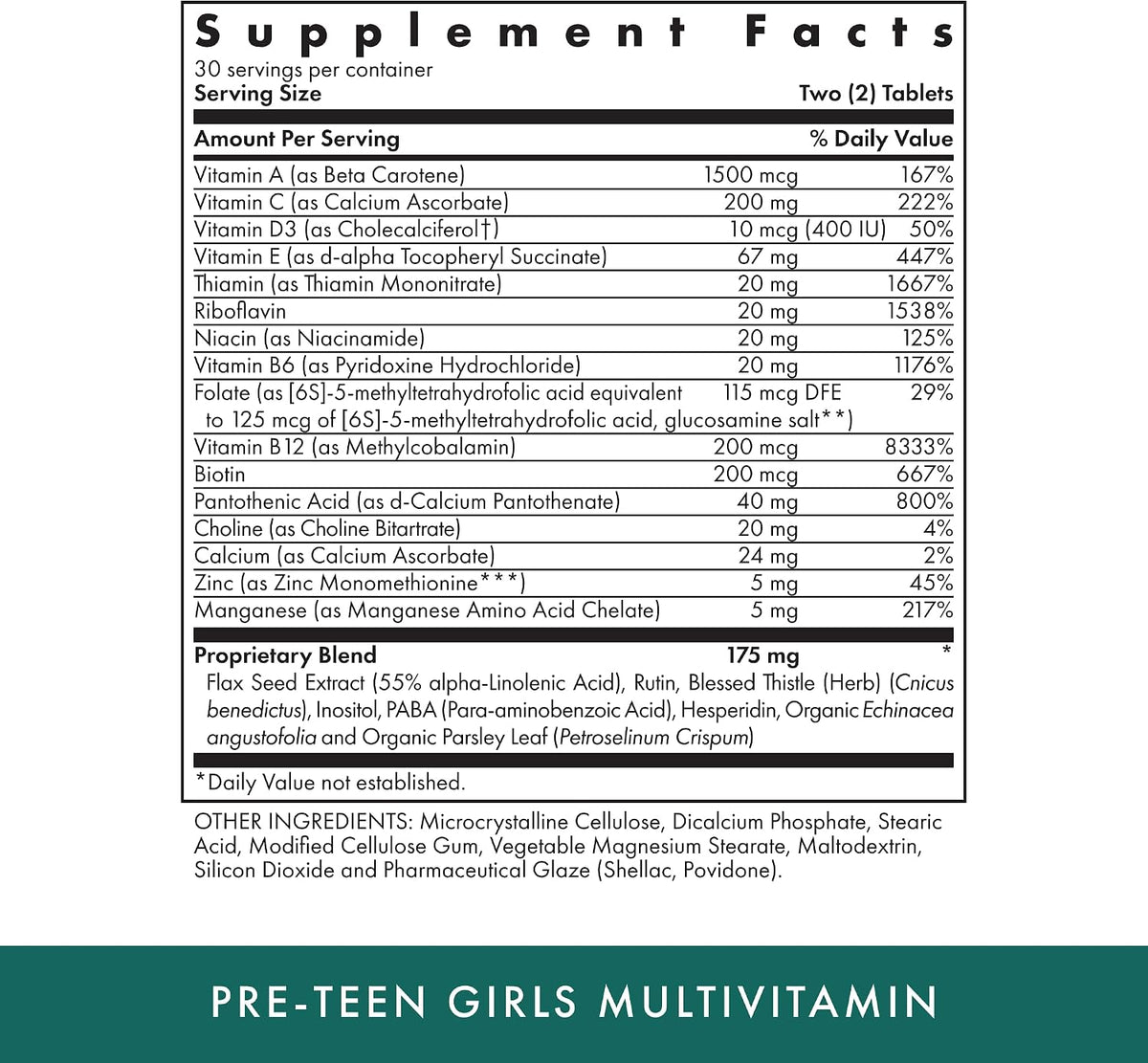 Michael's Health Naturopathic Programmes Pre-Teen Girls – 60 Vegetarian Tablets - görsel 2