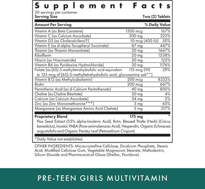 Michael's Health Naturopathic Programmes Pre-Teen Girls – 60 Vegetarian Tablets