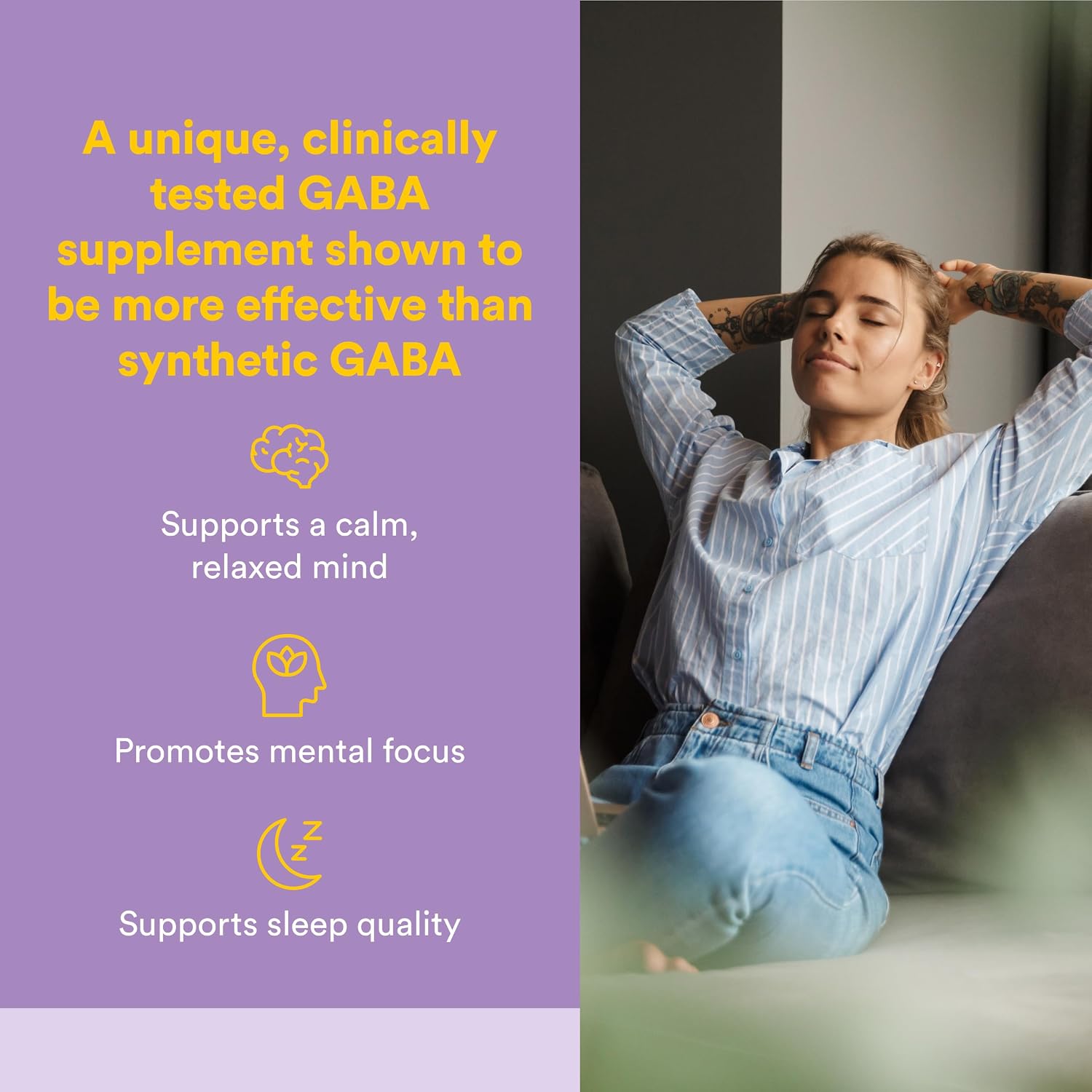 Natural Factors Pharma GABA - Food Supplement for Calm Sleep & Focus - 60 Chewable Tablets - görsel 2
