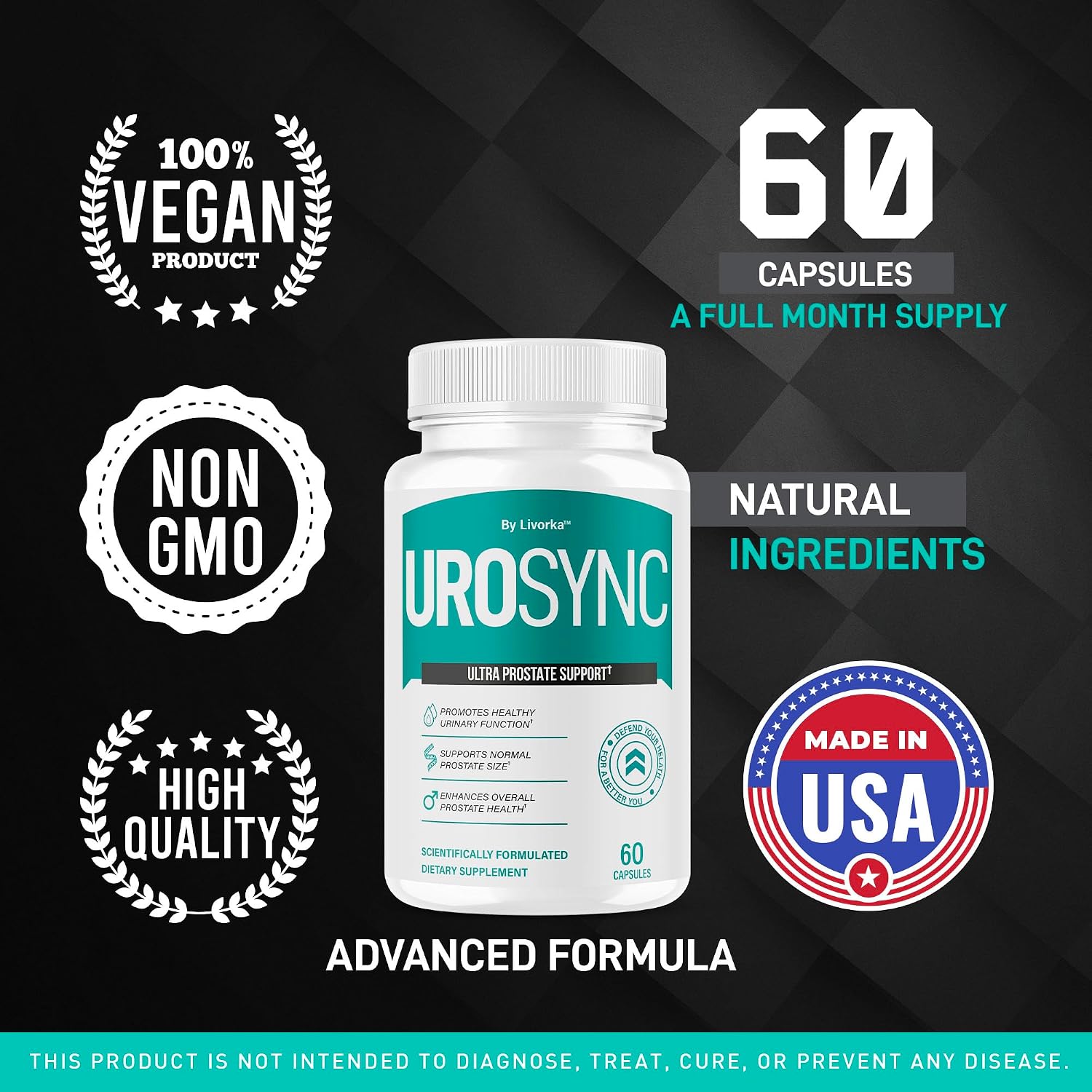 (5 Pack) UroSync Capsules - Official UroSync for Men Pills Food Supplement Support All Natural Ingredients, UroSyncPro Premium Advanced Formula, UroSynic for Daily Wellness, 300 Capsules for 5 Months - görsel 4