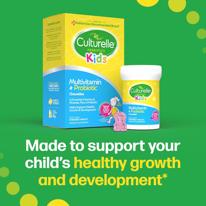 Culturelle Kids Complete Chewable Multivitamin + Probiotic, Ages 3+, 50 Chewable Tablets