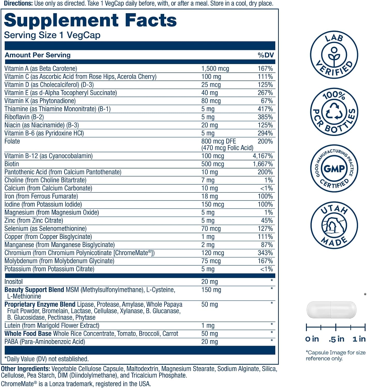 SOLARAY Once Daily Women's Multivitamin with Iron, 90 VegCaps - görsel 2