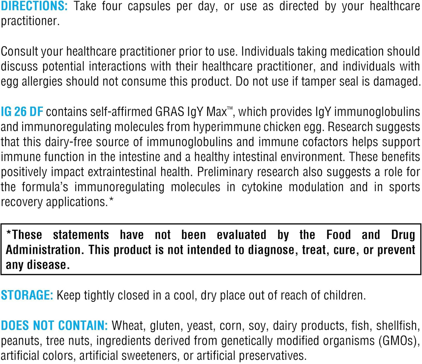 XYMOGEN IG 26 DF - Dairy-Free Immunoglobulin Capsules for Intestinal & Immune System Support - Hyperimmune Egg-Derived Immunoglobulins - 120 Capsules - görsel 5