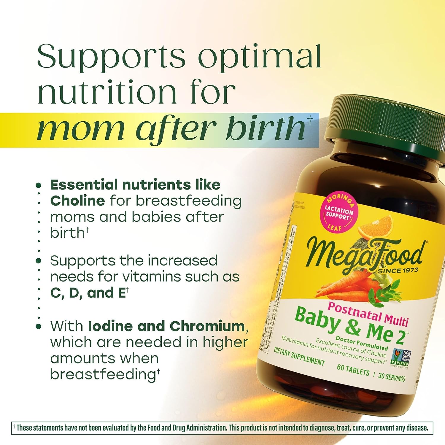 MegaFood Baby & Me 2 Postnatal Vitamins - 120 Tablets (60 Servings) - görsel 3
