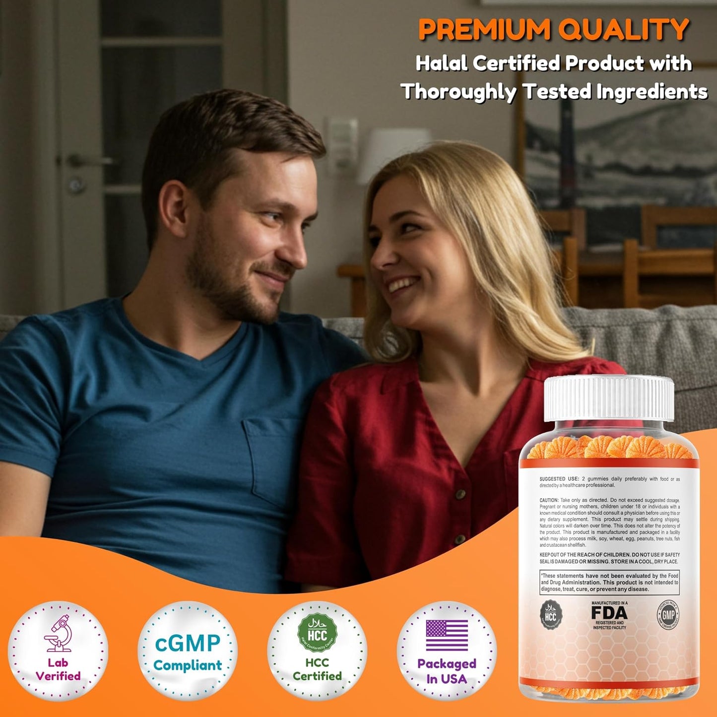 SHIFAA NUTRITION Vegan Vitamin C Gummies - 90 Gummies, 250mg 45 Servings - Non-GMO, Gluten-Free, Immune Support for Kids & Adults - görsel 5