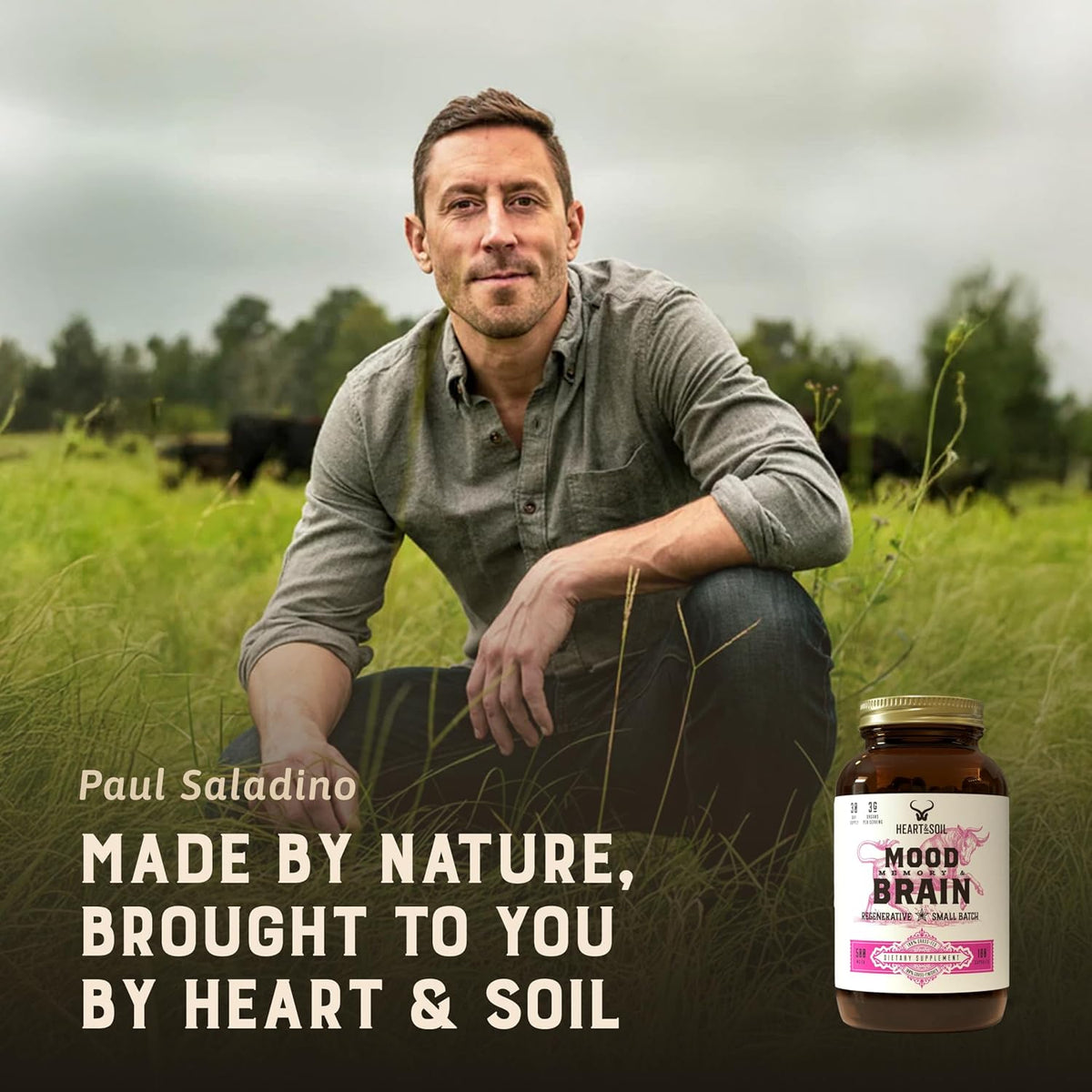 Heart & Soil Grass Fed Beef Brain Supplement – 3000mg, 180 Capsules - görsel 4