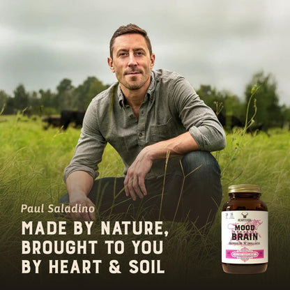 Heart & Soil Grass Fed Beef Brain Supplement – 3000mg, 180 Capsules