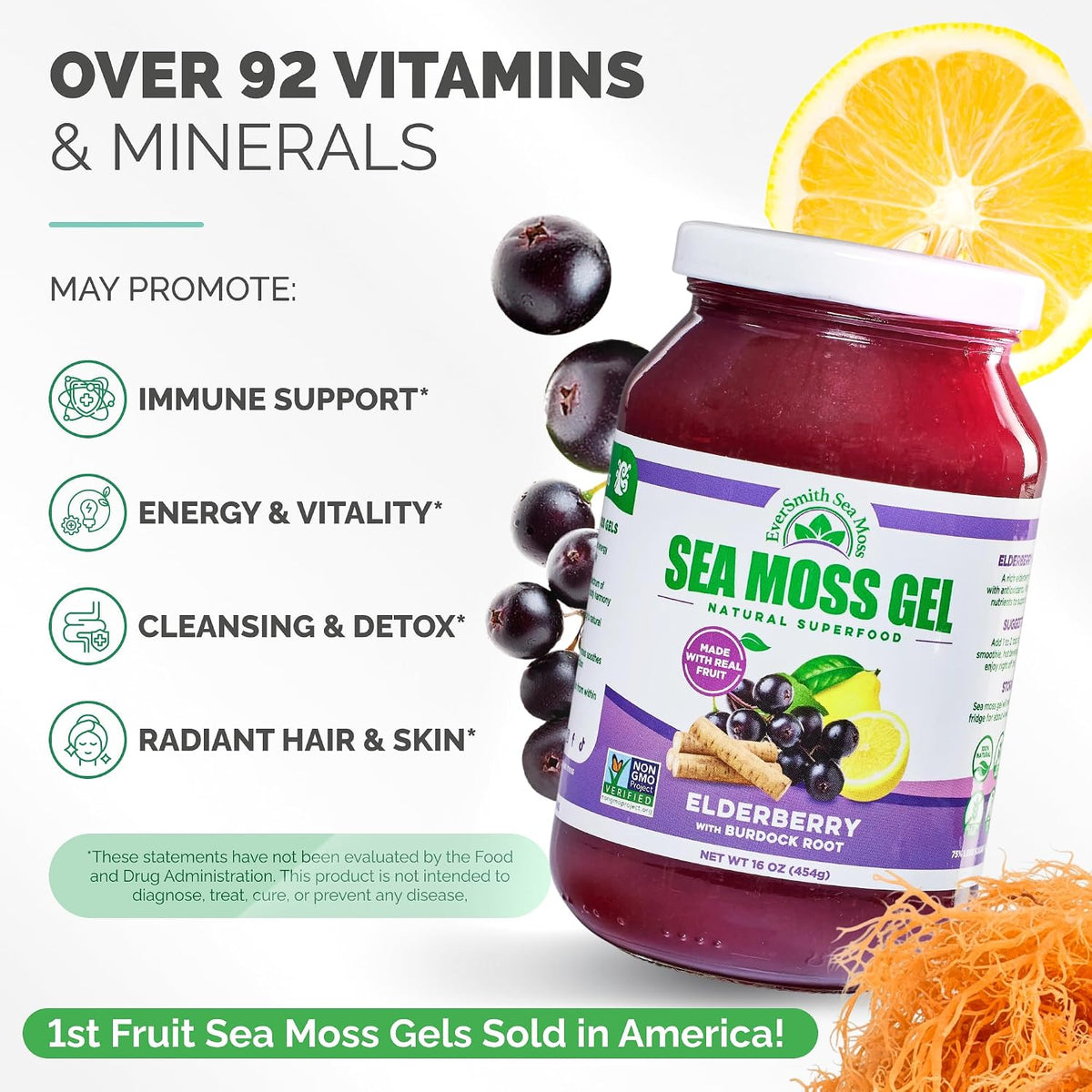 Wildcrafted Irish Sea Moss Gel – Elderberry (1 Jar) - görsel 3