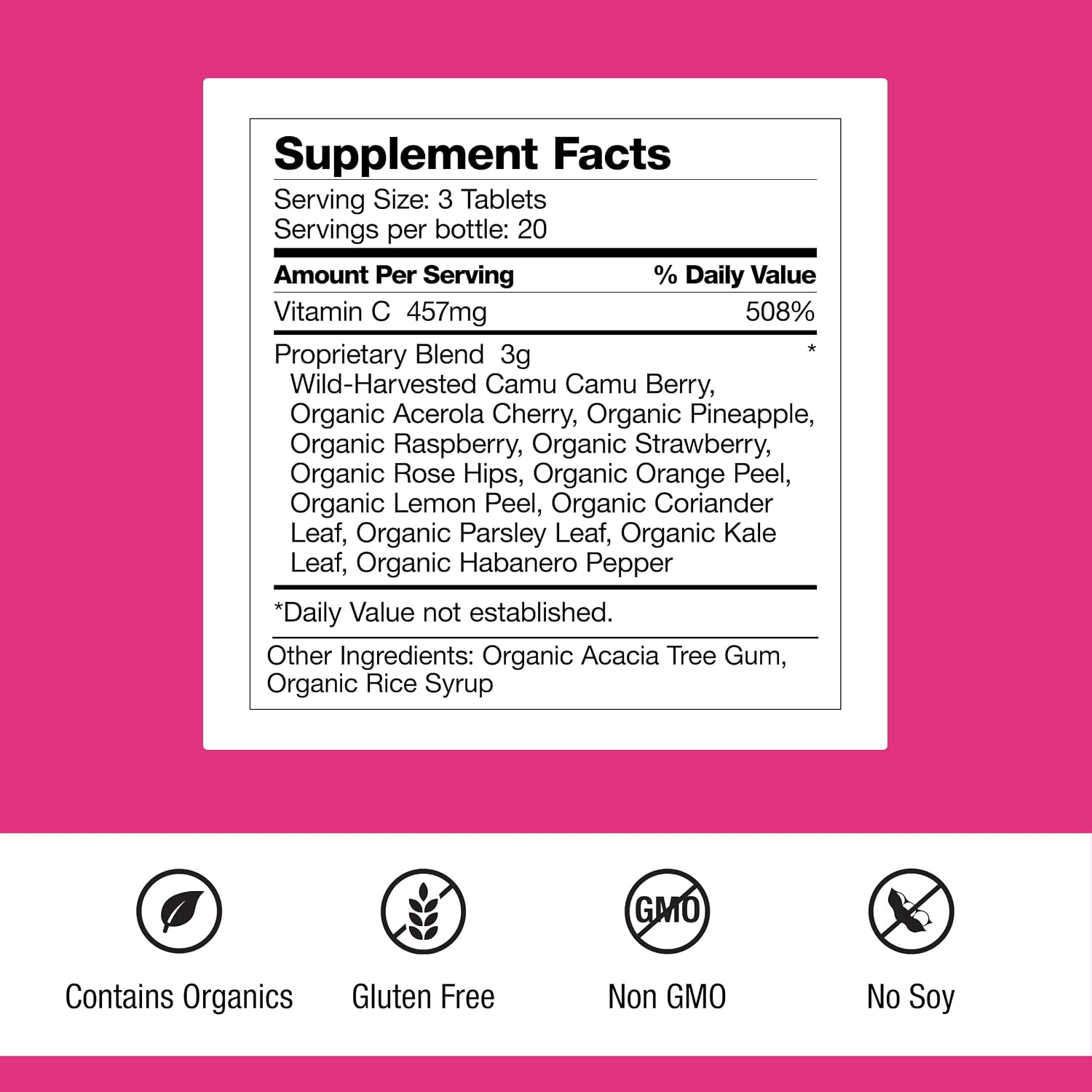 Dr. Schulze's Super-C Plus - High-Potency Vitamin C Supplement with Superfoods - 60 Chewable Tablets (20 Servings) - görsel 2