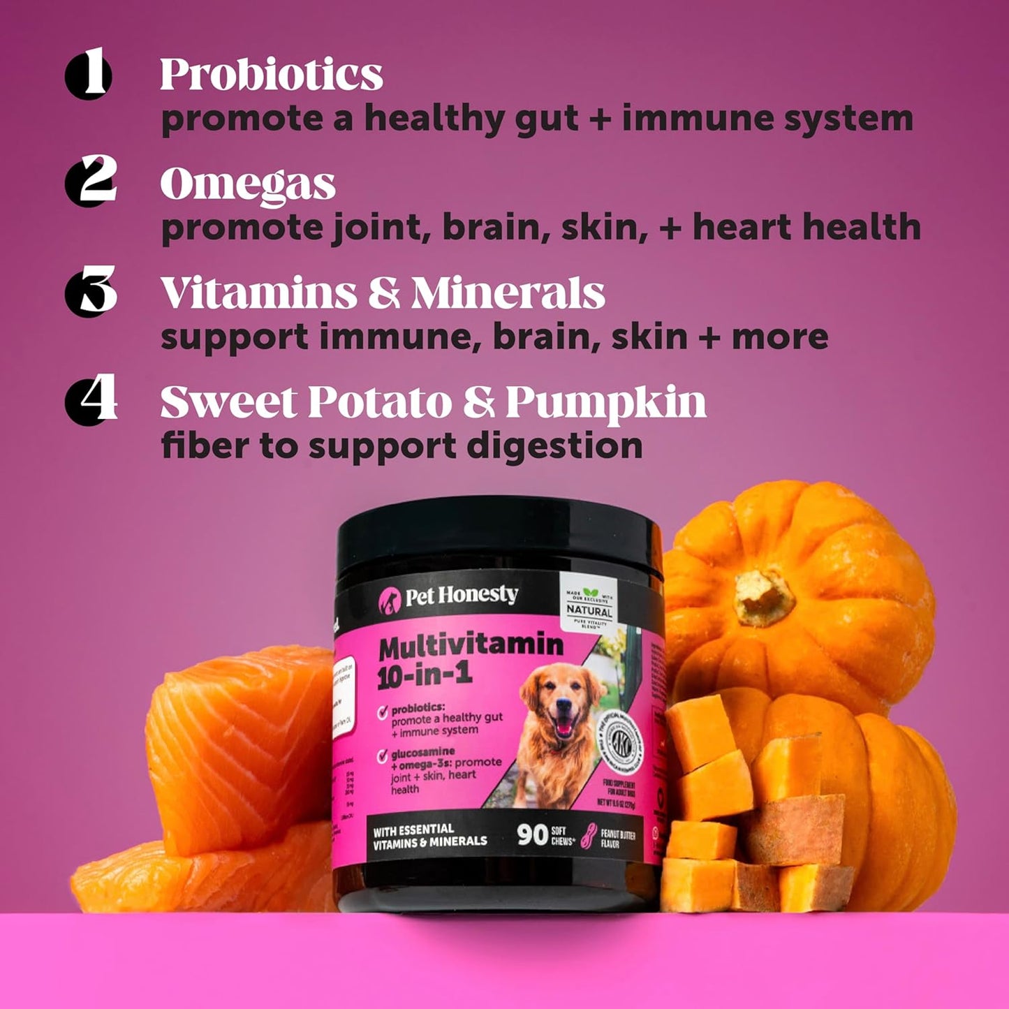 Pet Honesty 10-in-1 Dog Multivitamin with Glucosamine and Probiotics - 90 Chicken Chews - görsel 3