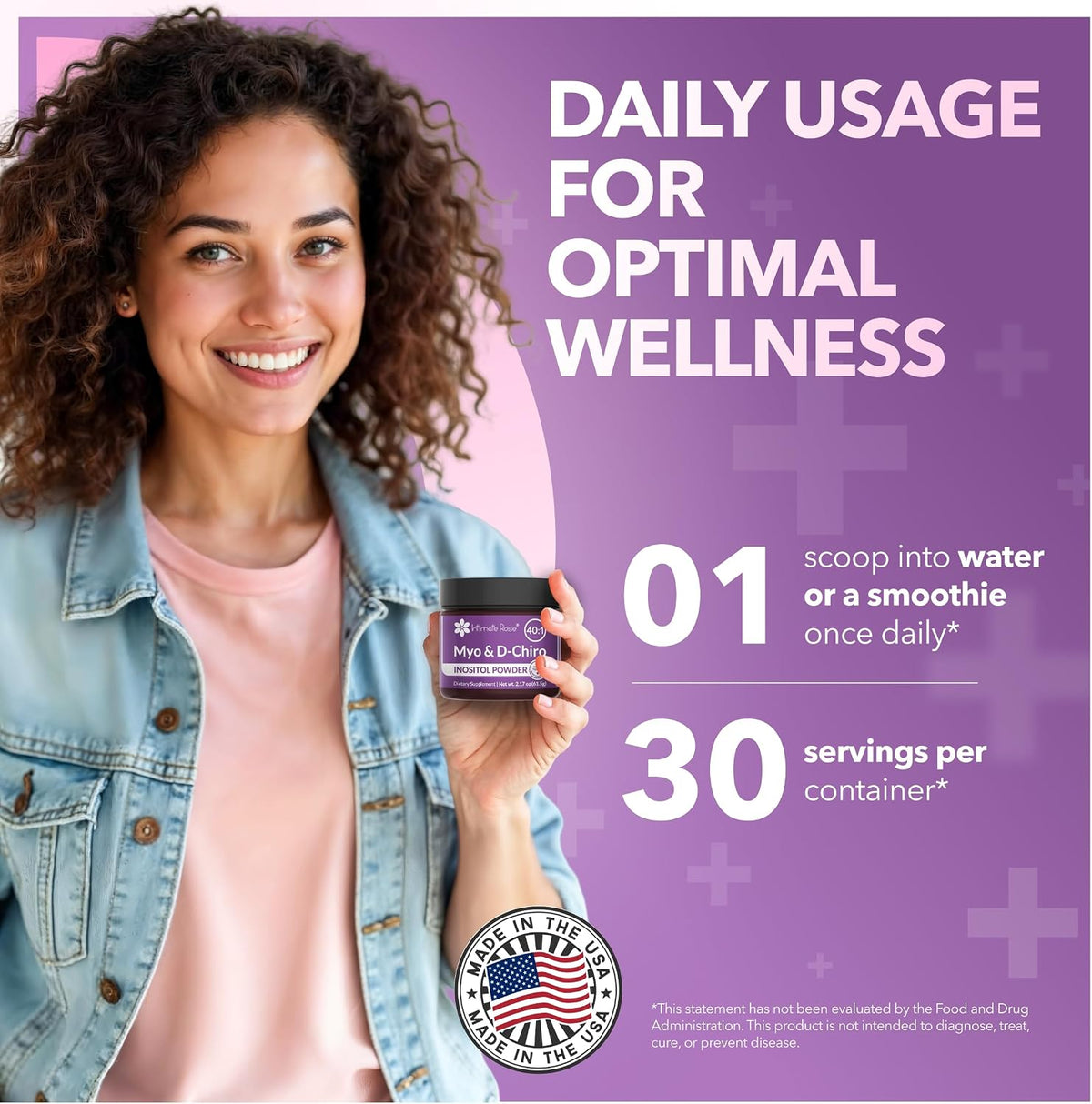 Intimate Rose Inositol Powder for Women - 40:1 Ratio Myo-Inositol & D-Chiro Inositol - görsel 2