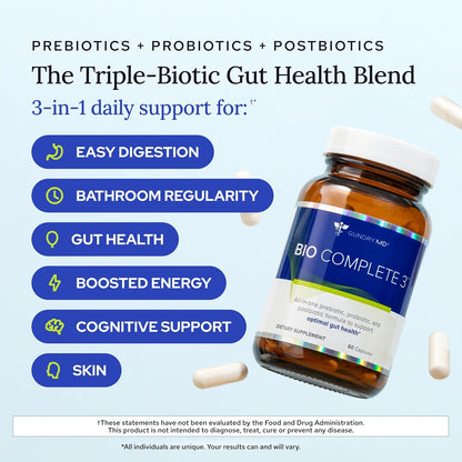 Gundry MD® Bio Complete 3 – Prebiotic, Probiotic, Postbiotic to Support Optimum Digestive Health, 90 Day Supply
