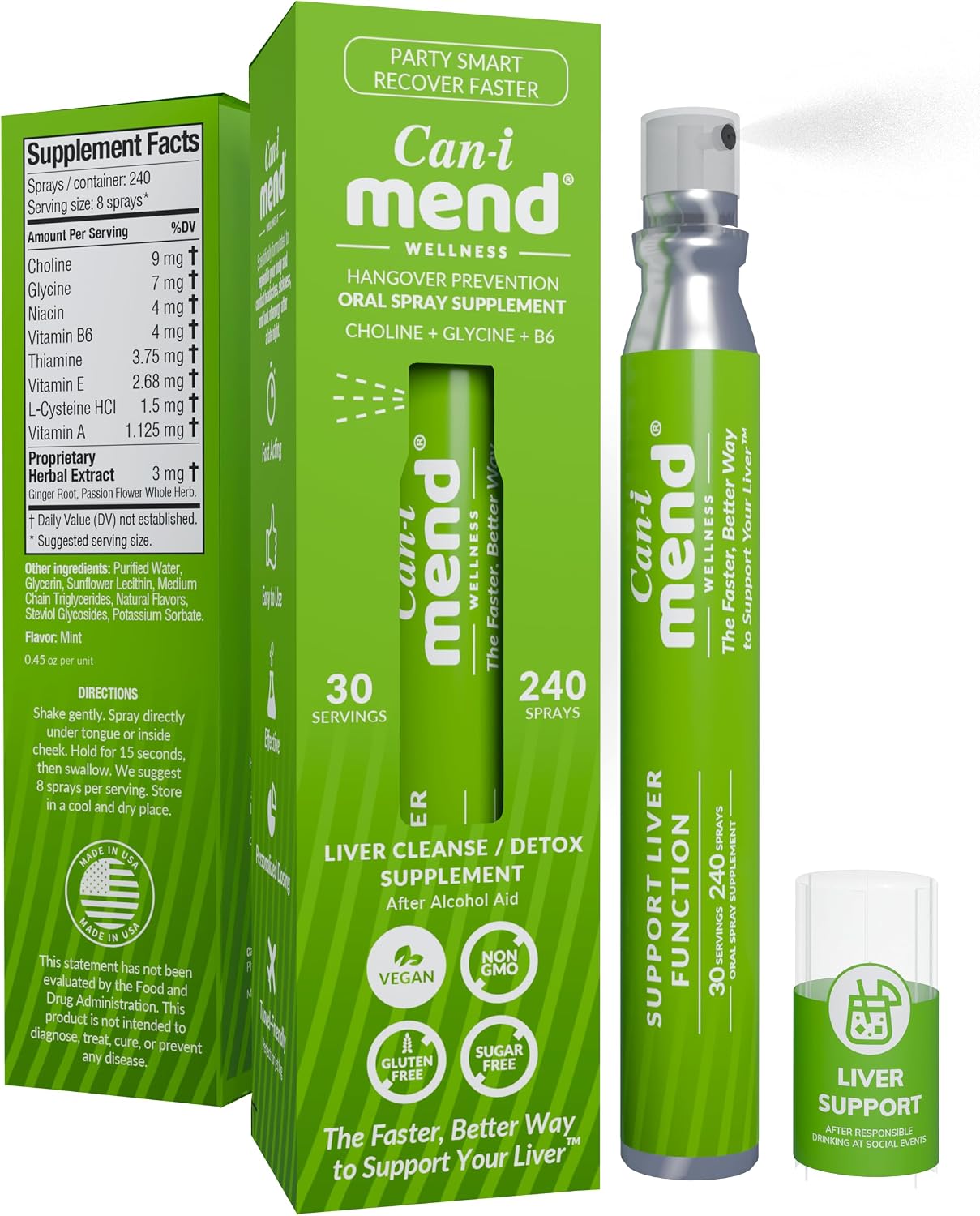 Can-i Mend After Alcohol Aid Oral Spray – Fast-Acting Liver Support for Hangover Recovery - görsel 1