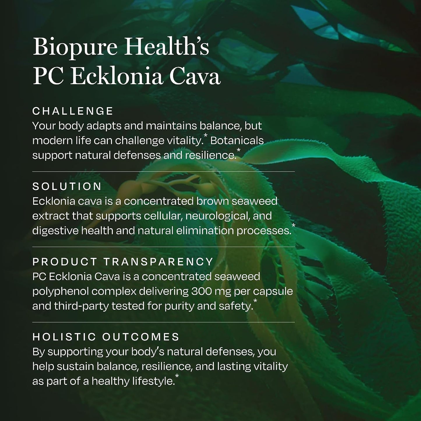 BioPure PC Ecklonia Cava Capsules – Marine Polyphenol Complex, 75 Capsules - görsel 3