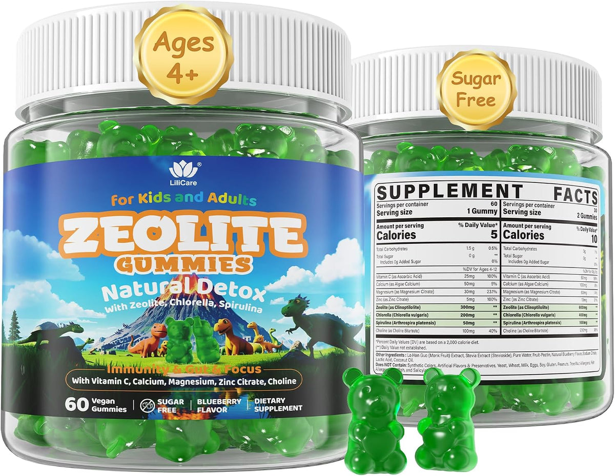 Zeolite Detox Gummies for Kids & Adults - Sugar-Free, 120 Gummies - LILICARE - görsel 9