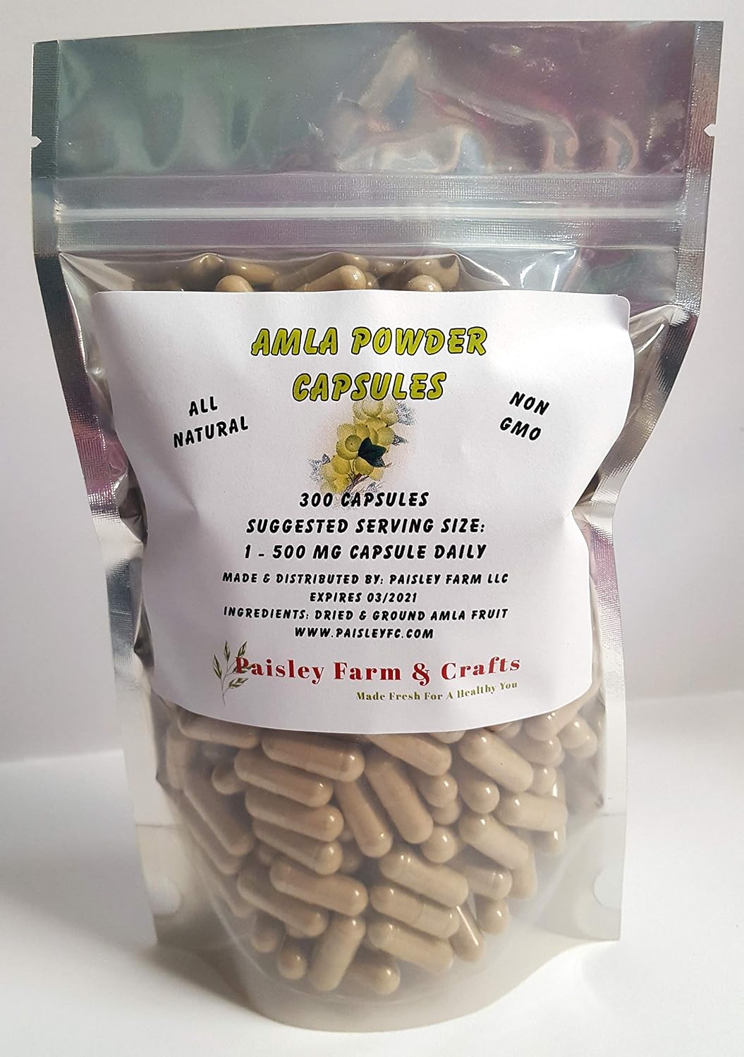 Amla Capsules - Variety Pack Sizes - Made Fresh On Demand! (300) - görsel 1