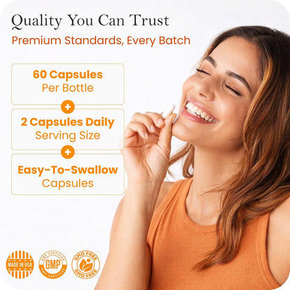 Advanced Glutathione Complex 500mg with Fucoidan & Vitamin C – Antioxidant Support for Skin Health, Natural Detox & Immune Support – Non-GMO, Made in USA (60 Capsules)