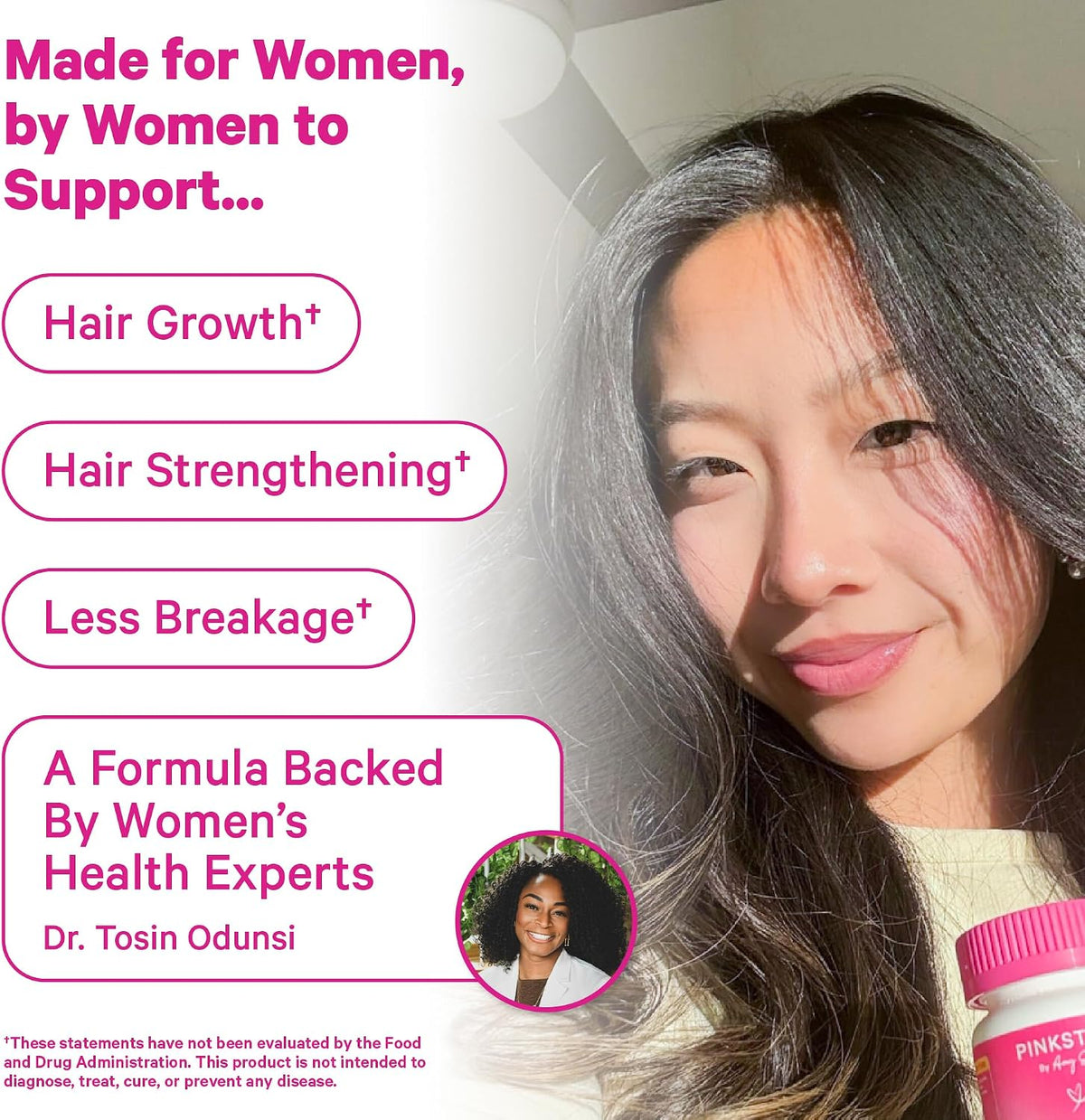 Pink Stork Total Glow Gummies for Women – Hair, Skin and Nails Vitamin with Biotin and B-Complex – 60 Berry Gummies - görsel 3