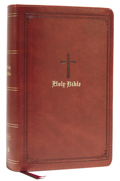 KJV Holy Bible: Large Print Single-Column with Cross References, Brown Leathersoft