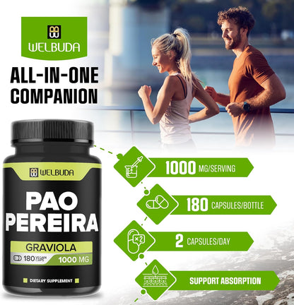 Pao Pereira & Graviola Soursop Food Supplement – 180 Capsules