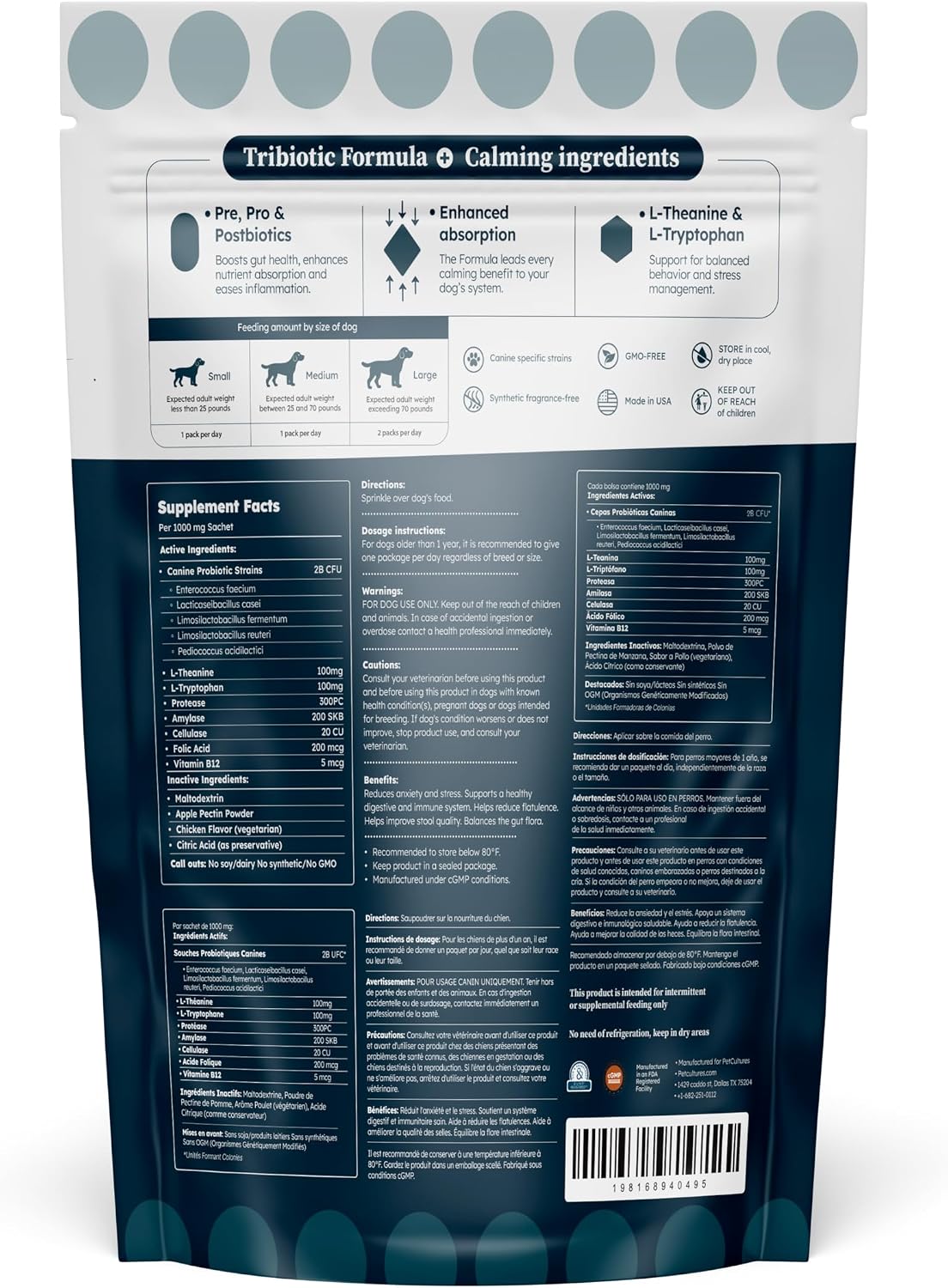PetCultures Calming Tribiotic Dog Supplement Powder – Supports Stress & Gut-Brain Axis (Trial Pack, 10 Sachets) - görsel 8