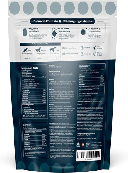 PetCultures Calming Tribiotic Dog Supplement Powder – Supports Stress & Gut-Brain Axis (Trial Pack, 10 Sachets)