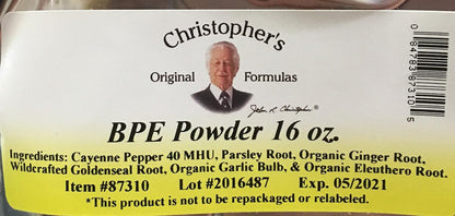 Christopher's Original Formulae BPE Powder | 454 g Herbal Blend | Original Formula | Pure, No Fillers or Chemicals | USA Made