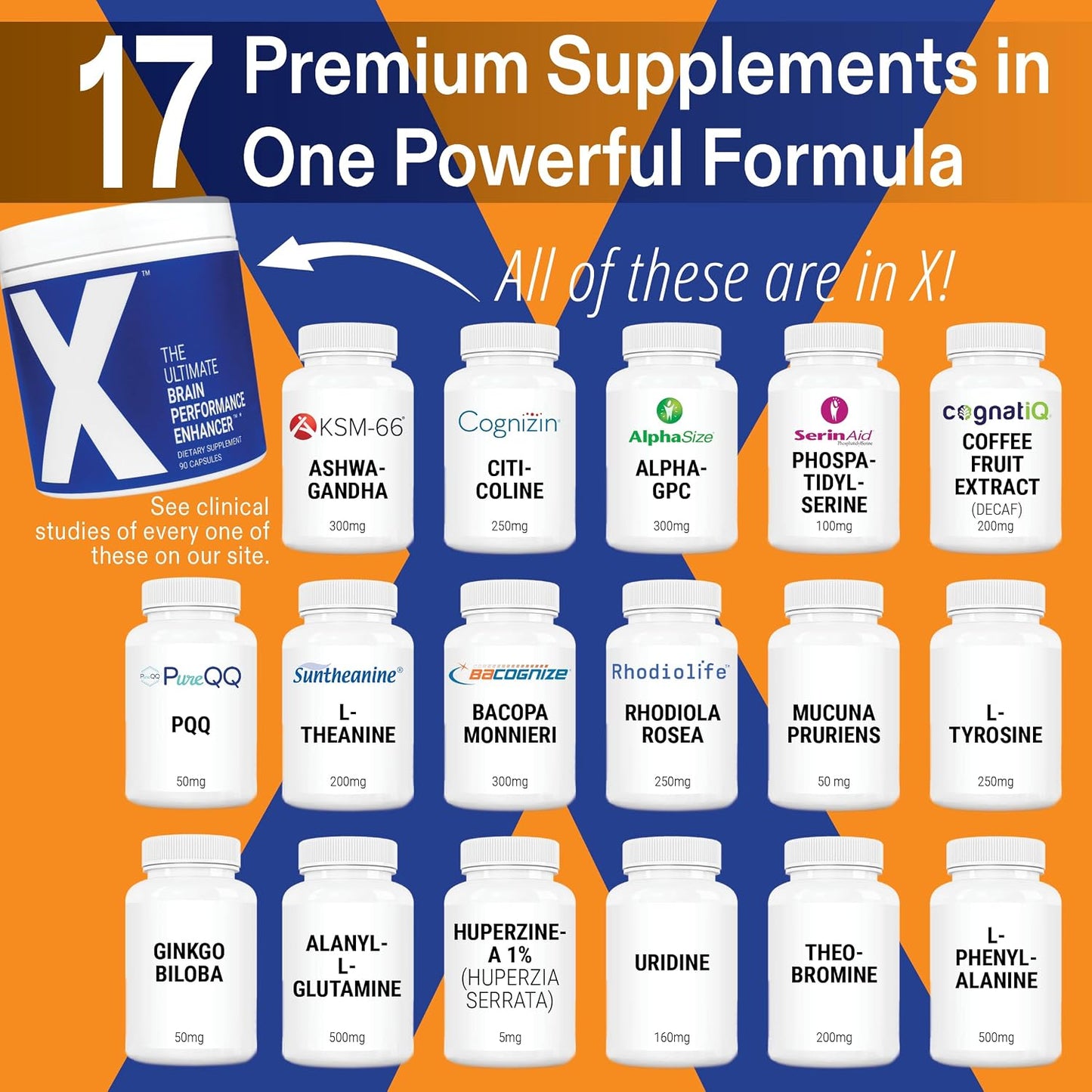 Clear Brain Fog & Focus for Deep Work | X – Science-Backed Brain Performance Supplement - görsel 4