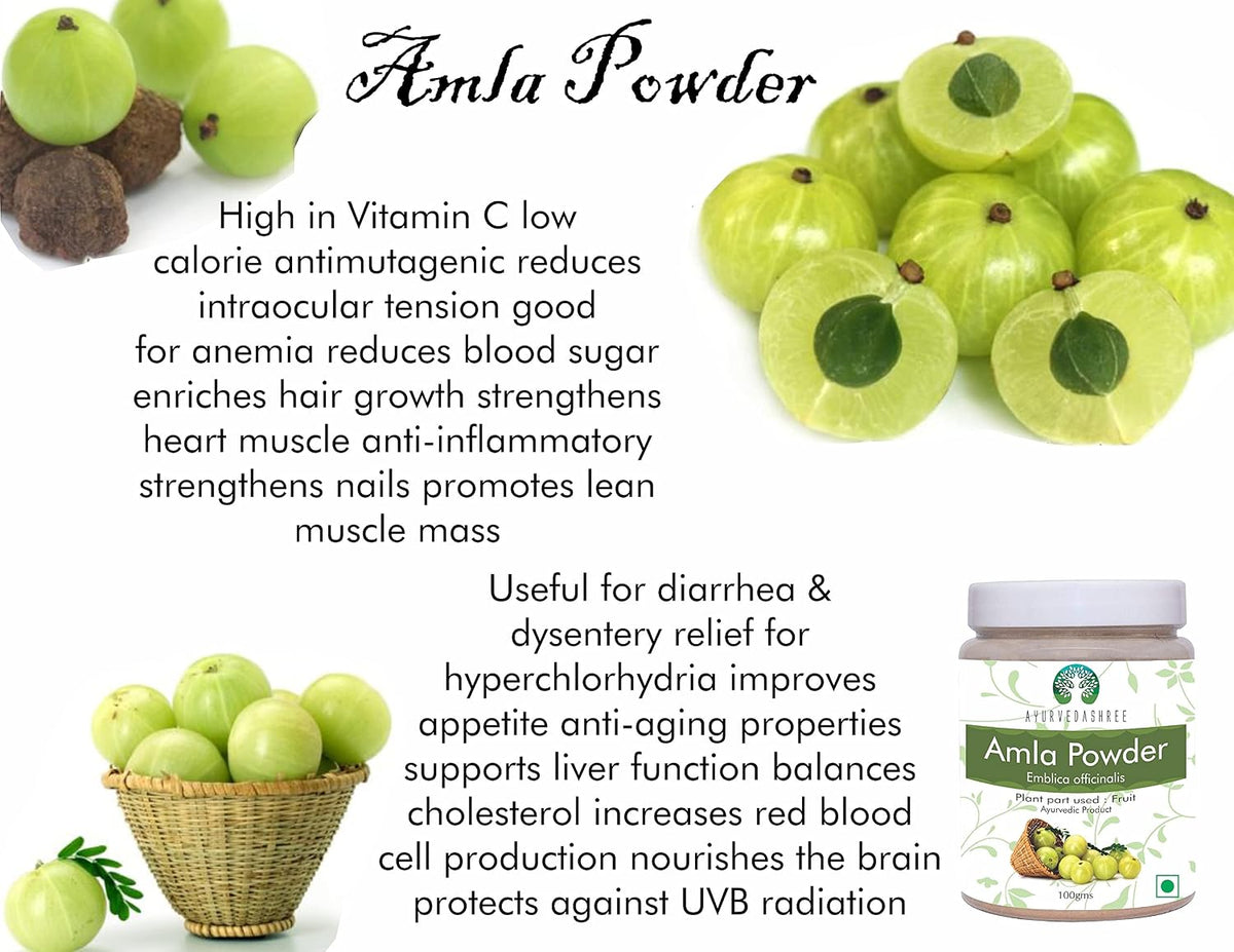AYURVEDASHREE Amla Powder (Amalaki) - Raw, Vegan, 100g - görsel 6