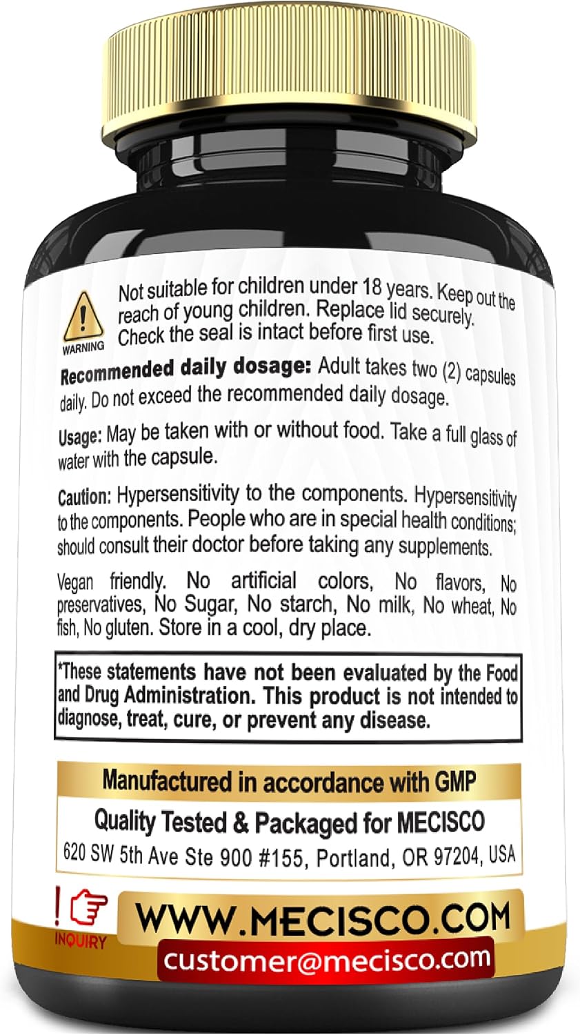 Mecisco NAD+ Supplement with Nicotinamide Riboside with Quercetin, Resveratrol, Turmeric, Rhodiola Rosea, Astragalus – 60 Capsules - görsel 8