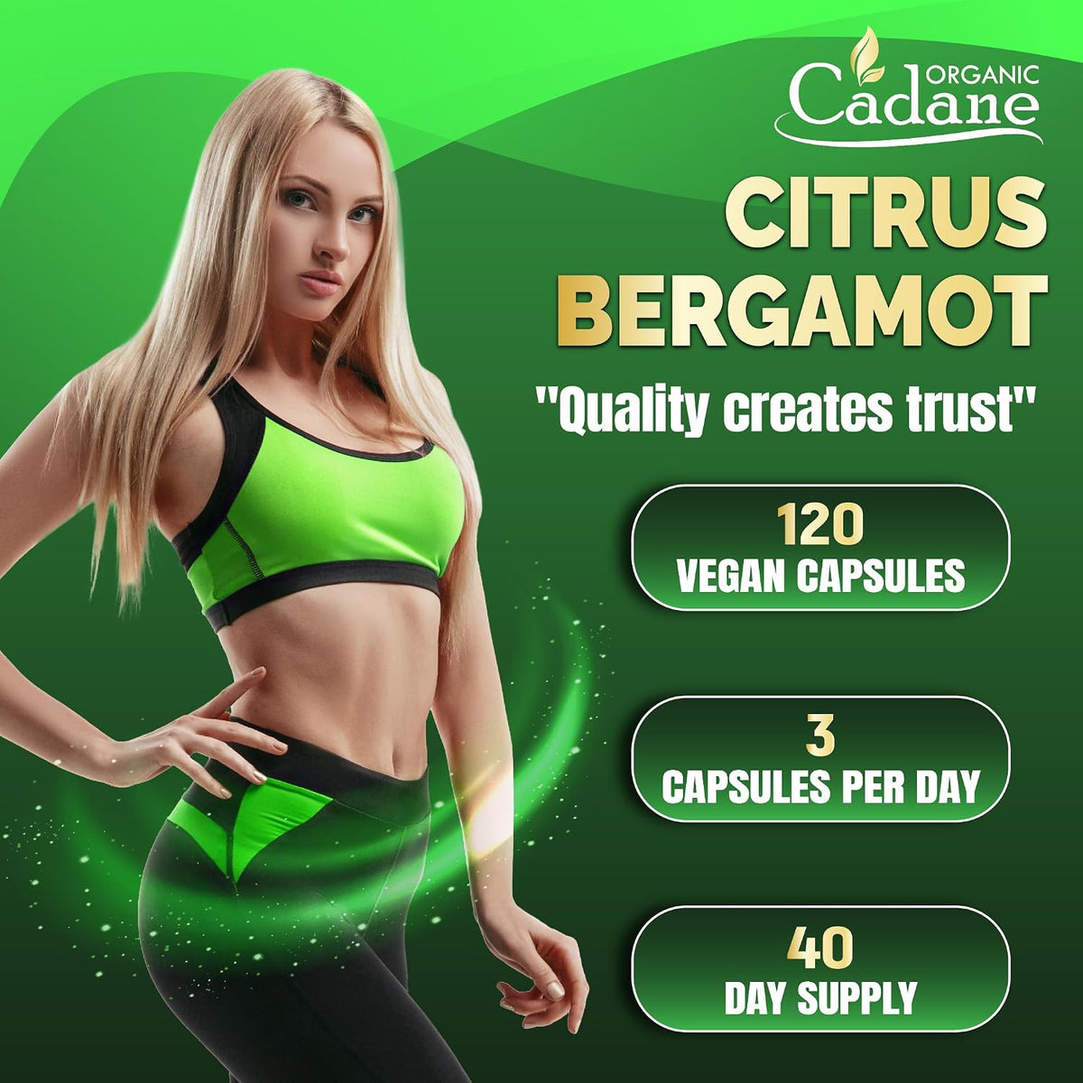 Cadane Citrus Bergamot Supplement | Heart & Immune System | Vegan, Non-GM – 120 Capsules – 40-Day Supply – Image 5