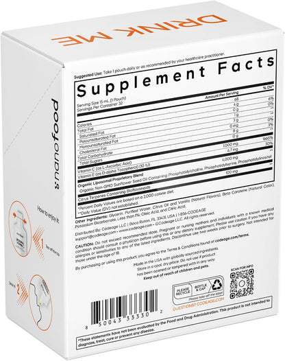 Codeage Liposomal Vitamin C Liquid - 1000mg with Essential Phospholipids, 32 Sachets