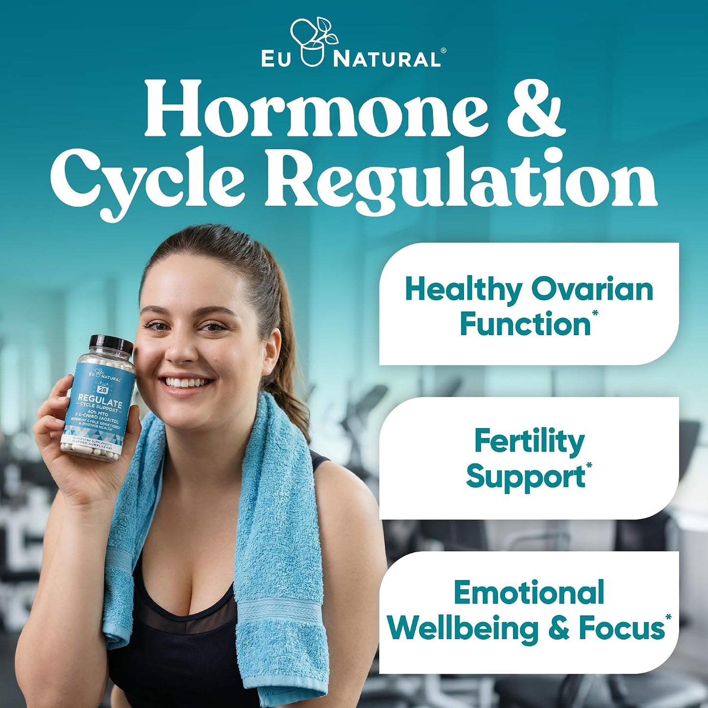 Regulate Cycle Support - Hormone Balance with Optimal 40:1 Myo-Inositol & D-Chiro Inositol - 120 Vegan Capsules - görsel 2