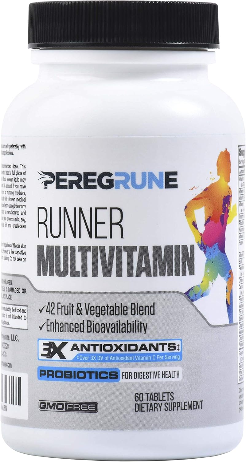 PEREGRUNE Runner Multivitamin | Formulated Vitamin with Antioxidants and Complete B Complex to Support Endurance and Energy | Probiotics, Whole Foods | Certified Running Supplements - görsel 1