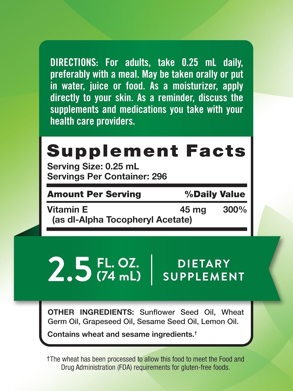 Nature's Truth Vitamin E Oil Supplement, 30,000 IU, 74 ml - Ingestible & Topical Grade - görsel 2