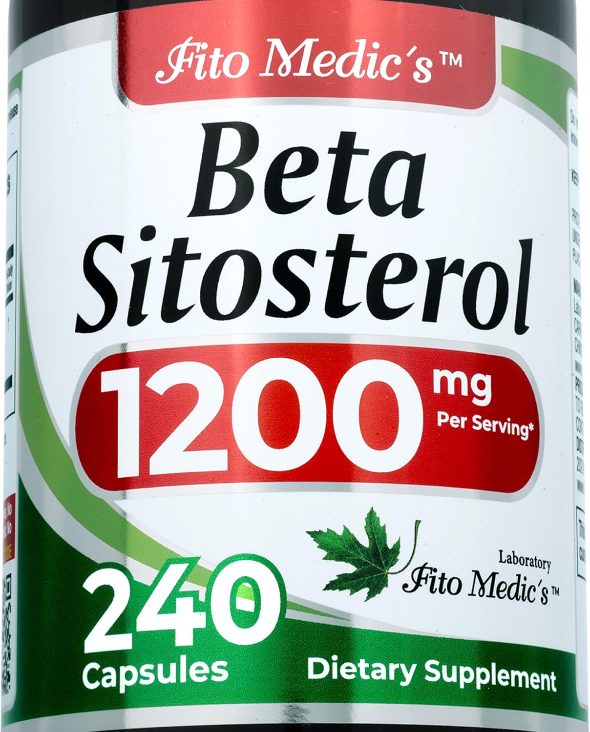 FITO MEDIC'S Beta Sitosterol 1200 mg - Plant Sterols Supplement, 240 Capsules - görsel 1