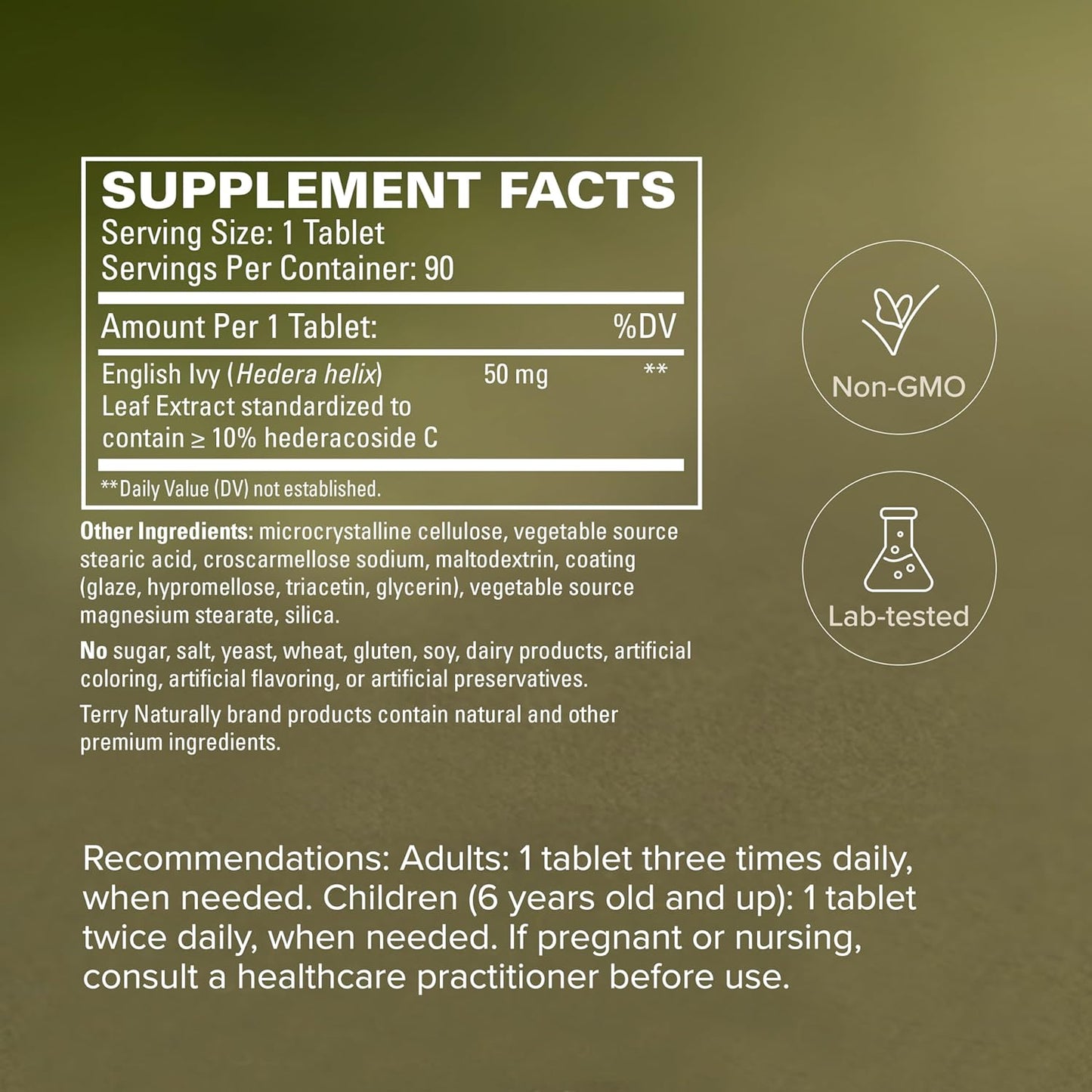 Terry Naturally EuroPharma Bronchial Clear Ivy Leaf Extract – 90 Tablets - görsel 5