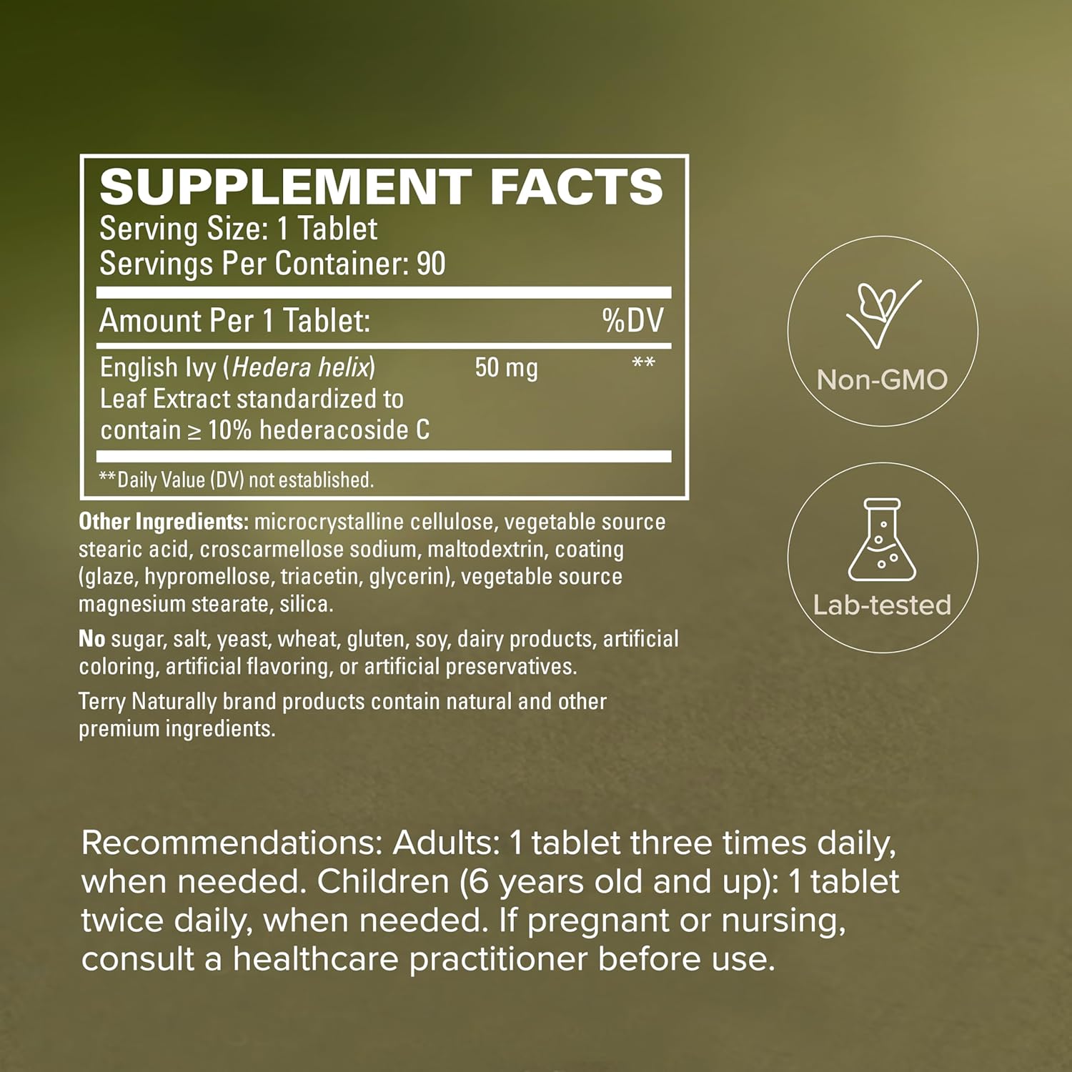 Terry Naturally EuroPharma Bronchial Clear Ivy Leaf Extract – 90 Tablets - görsel 5