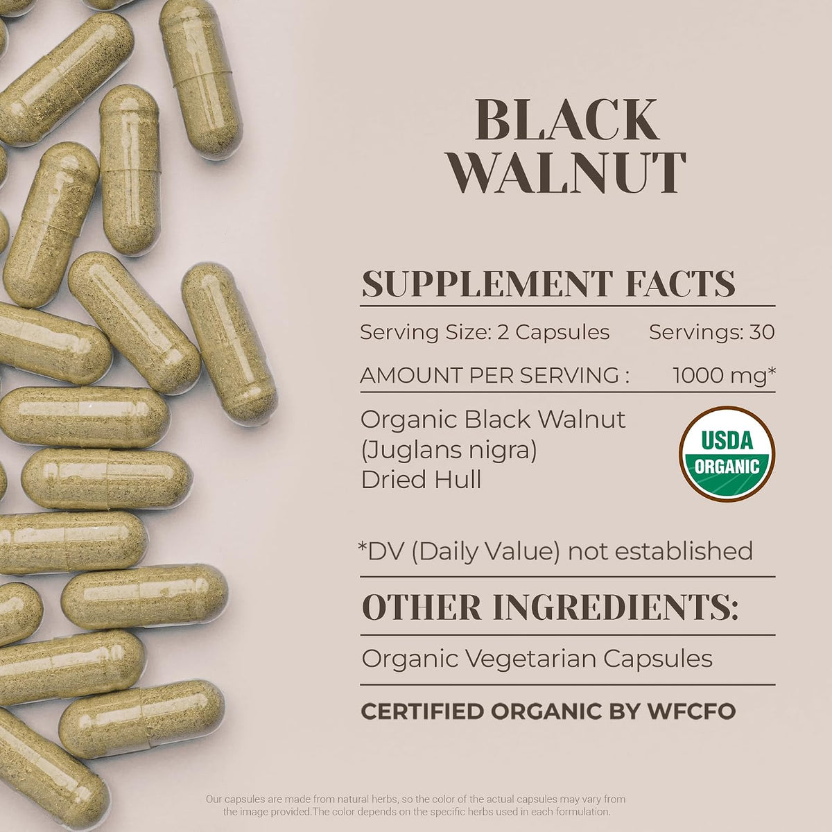 Organic Black Walnut 60 Capsules – High Potency Herbal Supplement - görsel 3